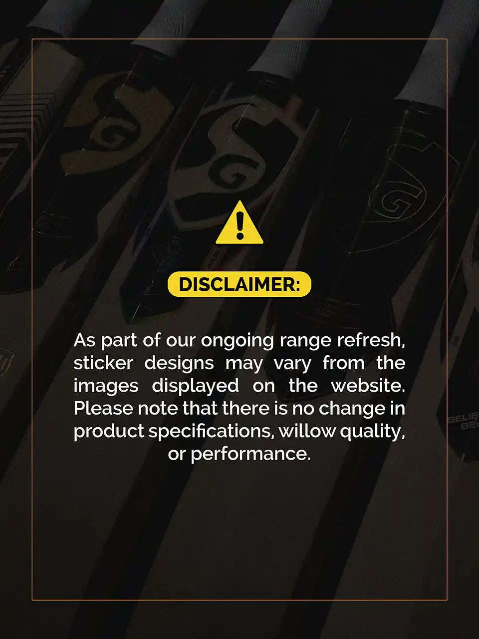 SG bat product disclaimer