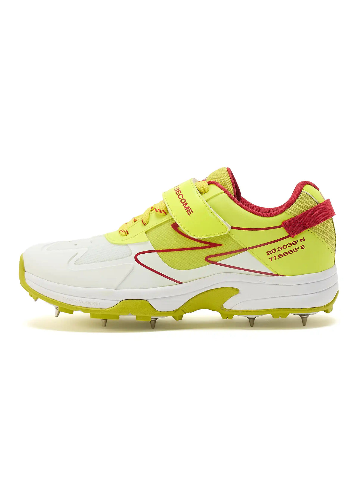 SG - Sierra Arc Spikes White/Yellow/Red Cricket Shoes