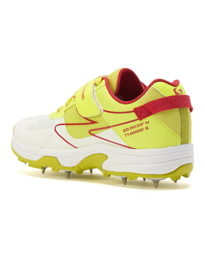 SG - Sierra Arc Spikes White/Yellow/Red Cricket Shoes