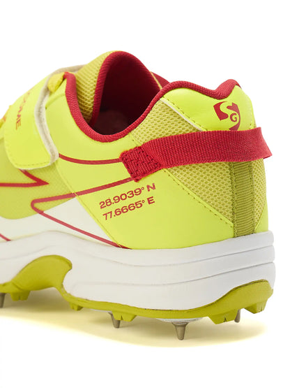 SG - Sierra Arc Spikes White/Yellow/Red Cricket Shoes