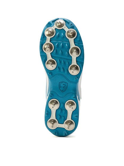 SG - Sierra Arc Spikes White/Blue/Lime Cricket Shoes