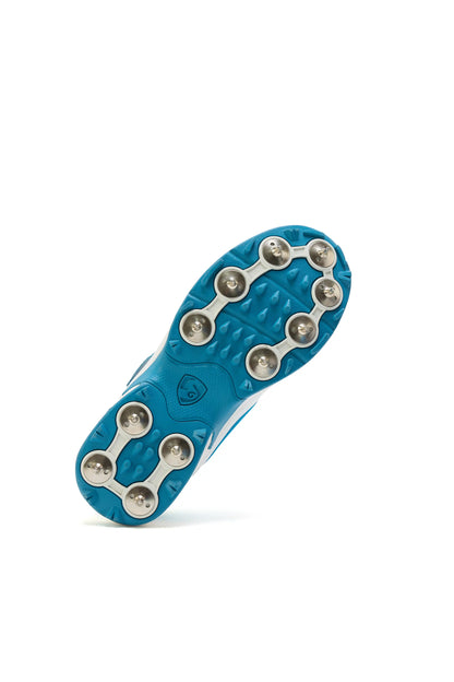 SG - Sierra Arc Spikes White/Blue/Lime Cricket Shoes