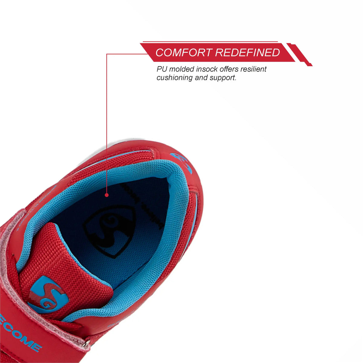 SG - Vortex Spikes Neon Red Cricket Shoes