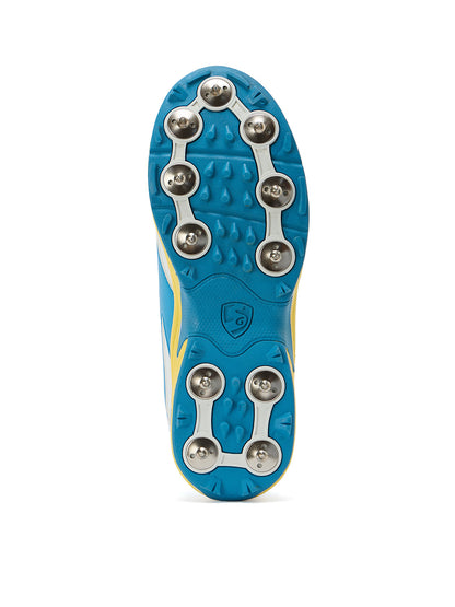 SG - Savage Max Spikes White/Yellow/Sky Blue Cricket Shoes