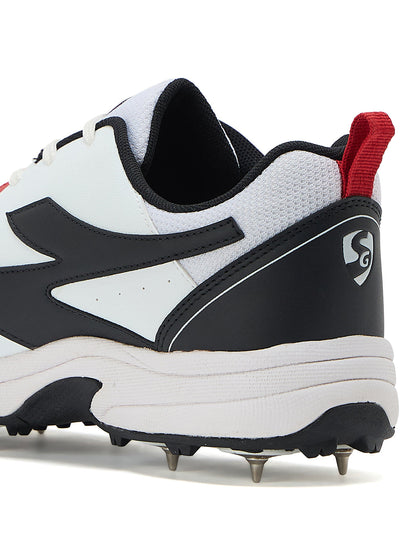 SG - Savage Max Spikes White/Black Cricket Shoes