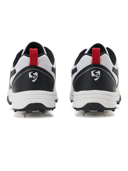 SG - Savage Max Spikes White/Black Cricket Shoes