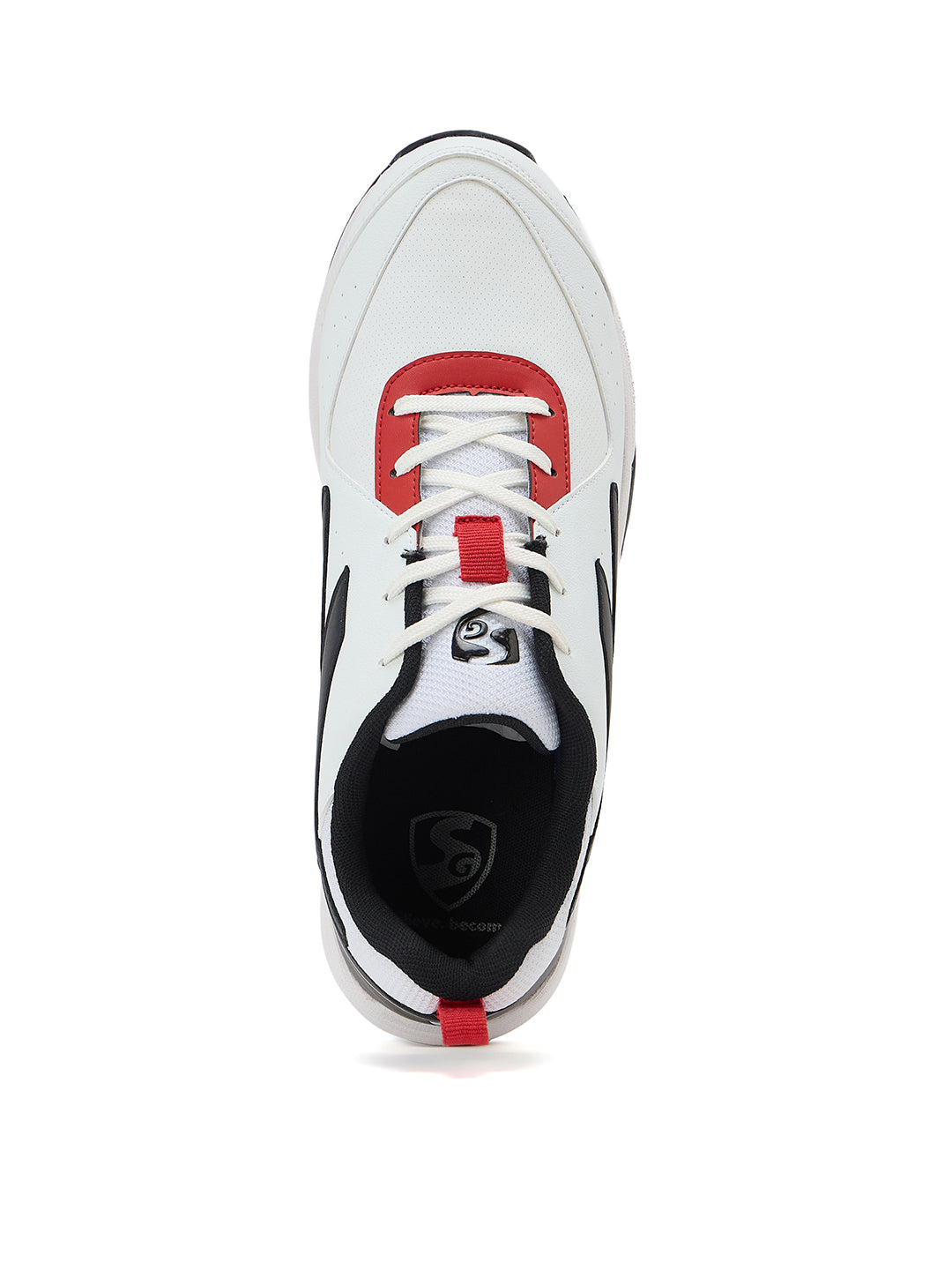 SG - Savage Max Spikes White/Black Cricket Shoes