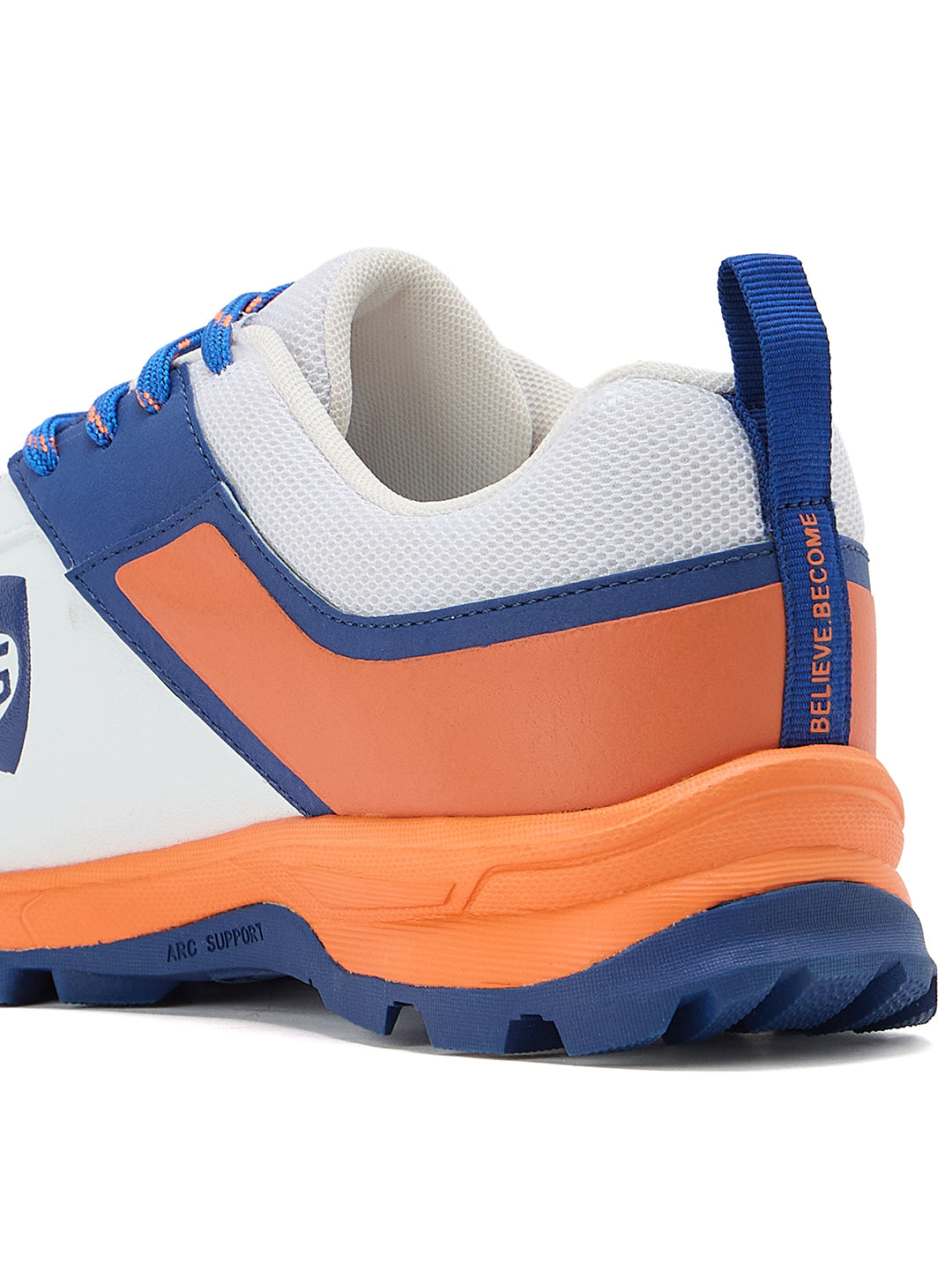 SG - Impact White/Orange Cricket Shoes