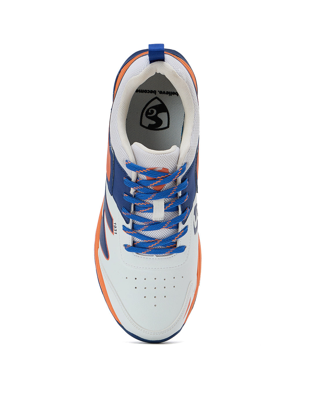 SG - Impact White/Orange Cricket Shoes