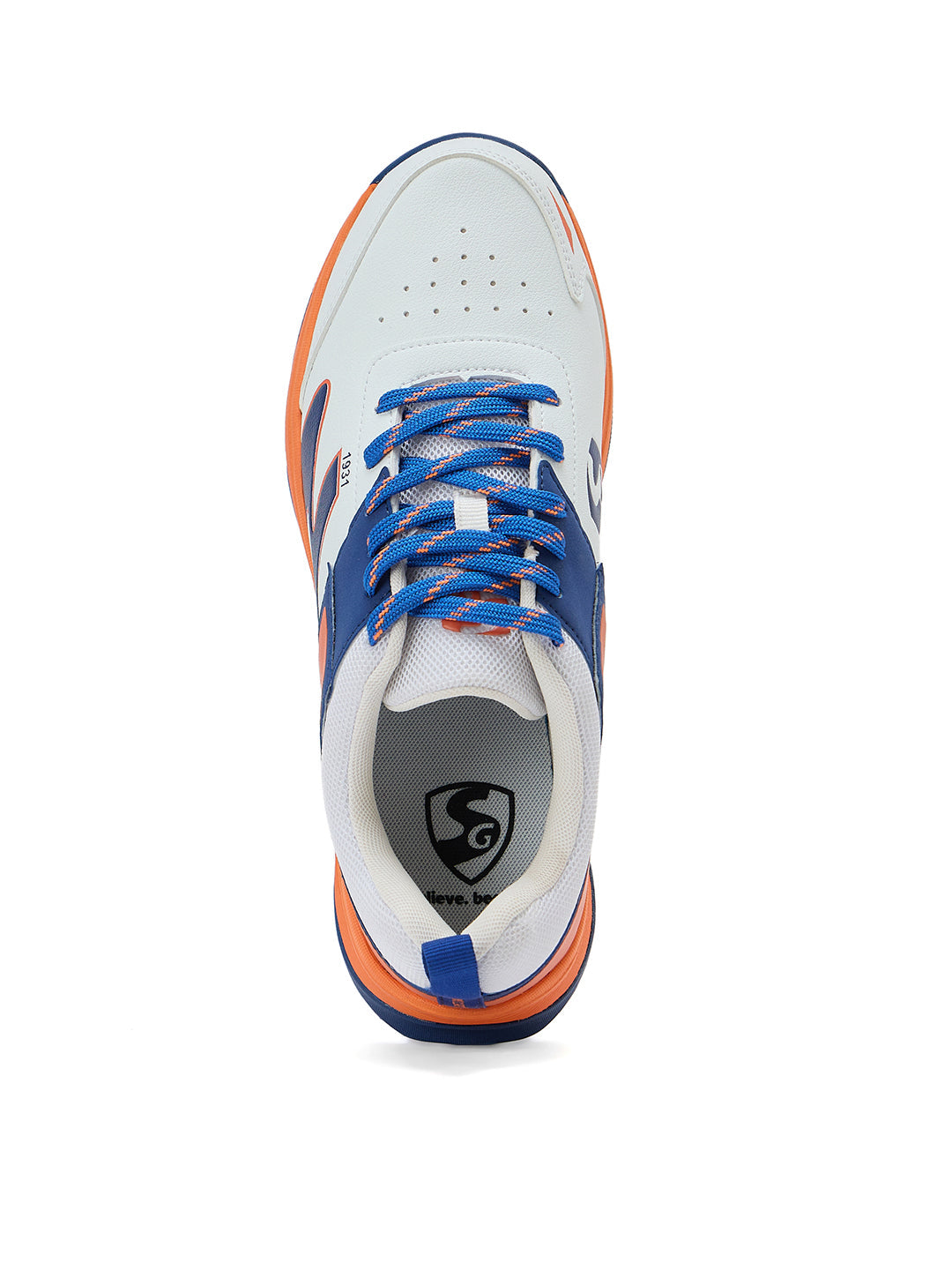 SG - Impact White/Orange Cricket Shoes