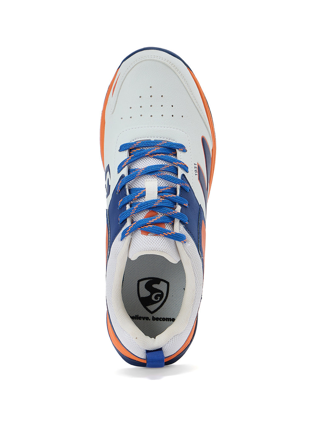 SG - Impact White/Orange Cricket Shoes