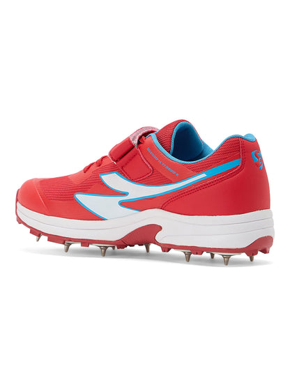 SG - Vortex Spikes Neon Red Cricket Shoes