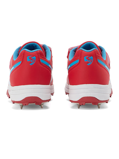 SG - Vortex Spikes Neon Red Cricket Shoes