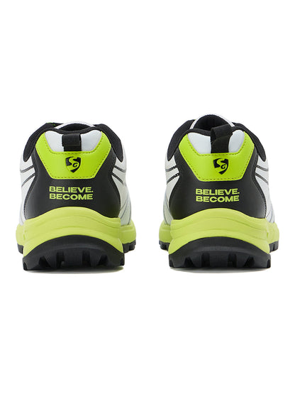 SG - Scorer Edge White/Volt Green Cricket Shoes