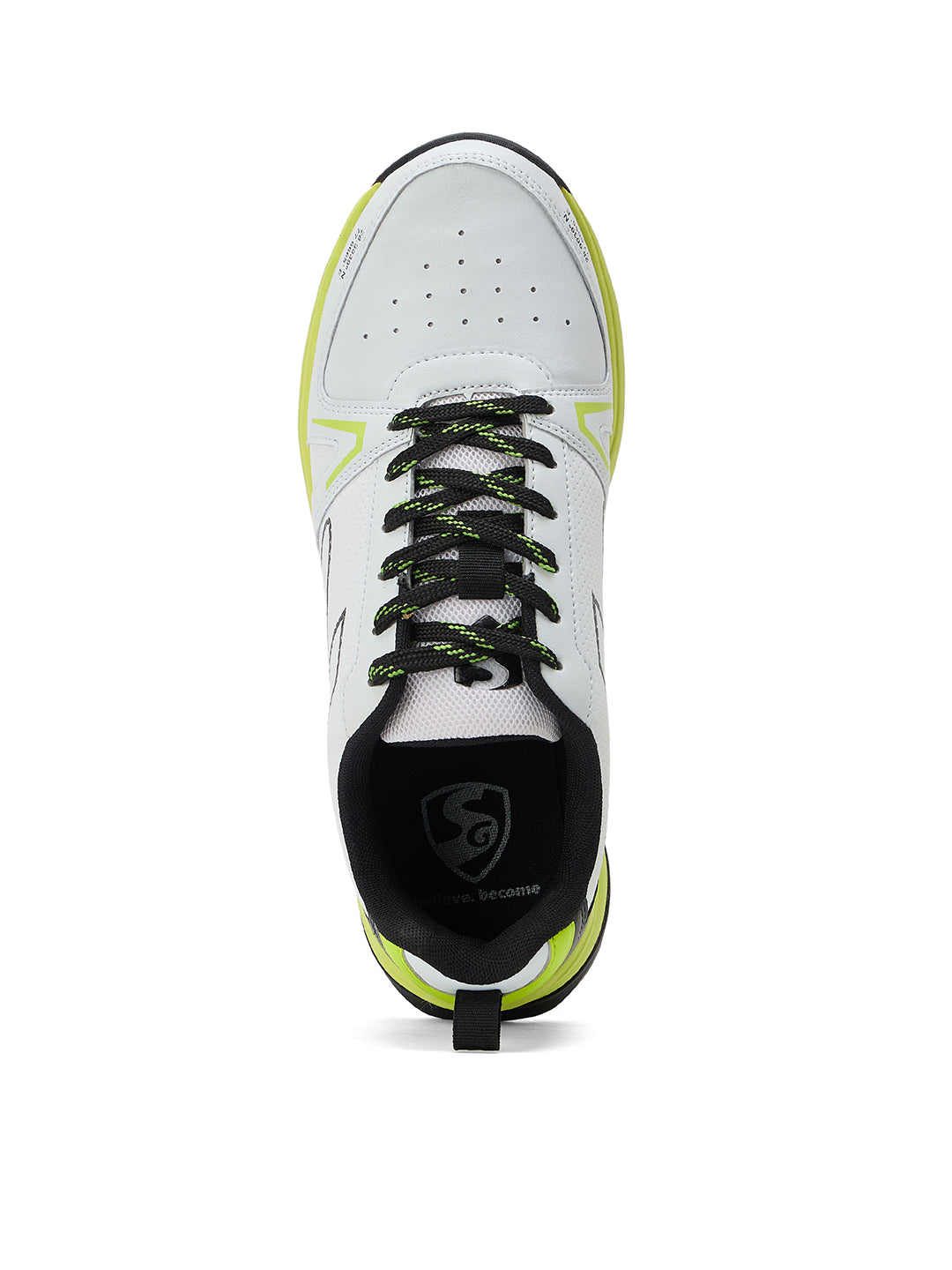 SG - Scorer Edge White/Volt Green Cricket Shoes