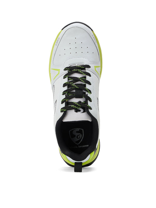 SG - Scorer Edge White/Volt Green Cricket Shoes