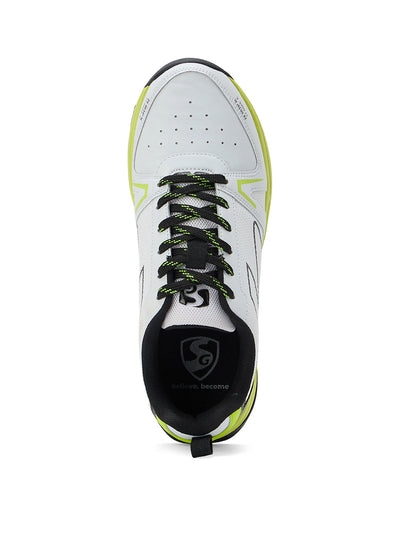 SG - Scorer Edge White/Volt Green Cricket Shoes