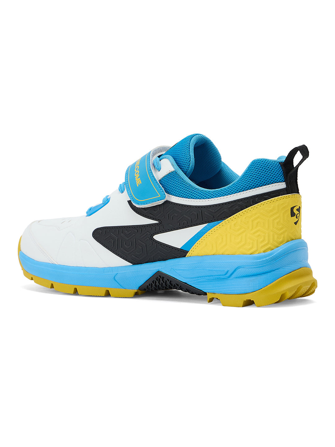 SG - Century Pace White/Blue/Yellow Cricket Shoes