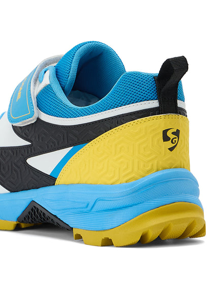 SG - Century Pace White/Blue/Yellow Cricket Shoes