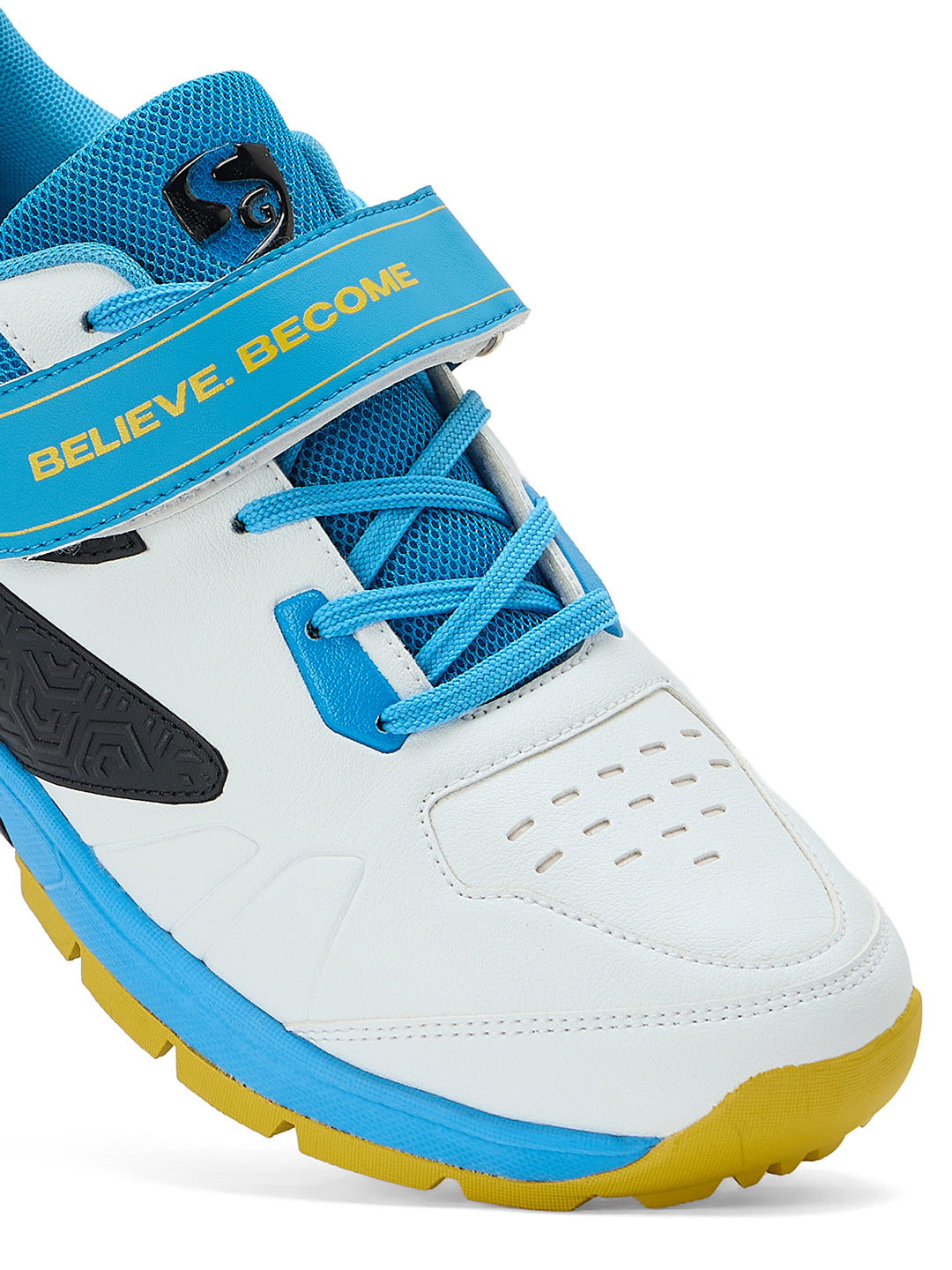 SG - Century Pace White/Blue/Yellow Cricket Shoes