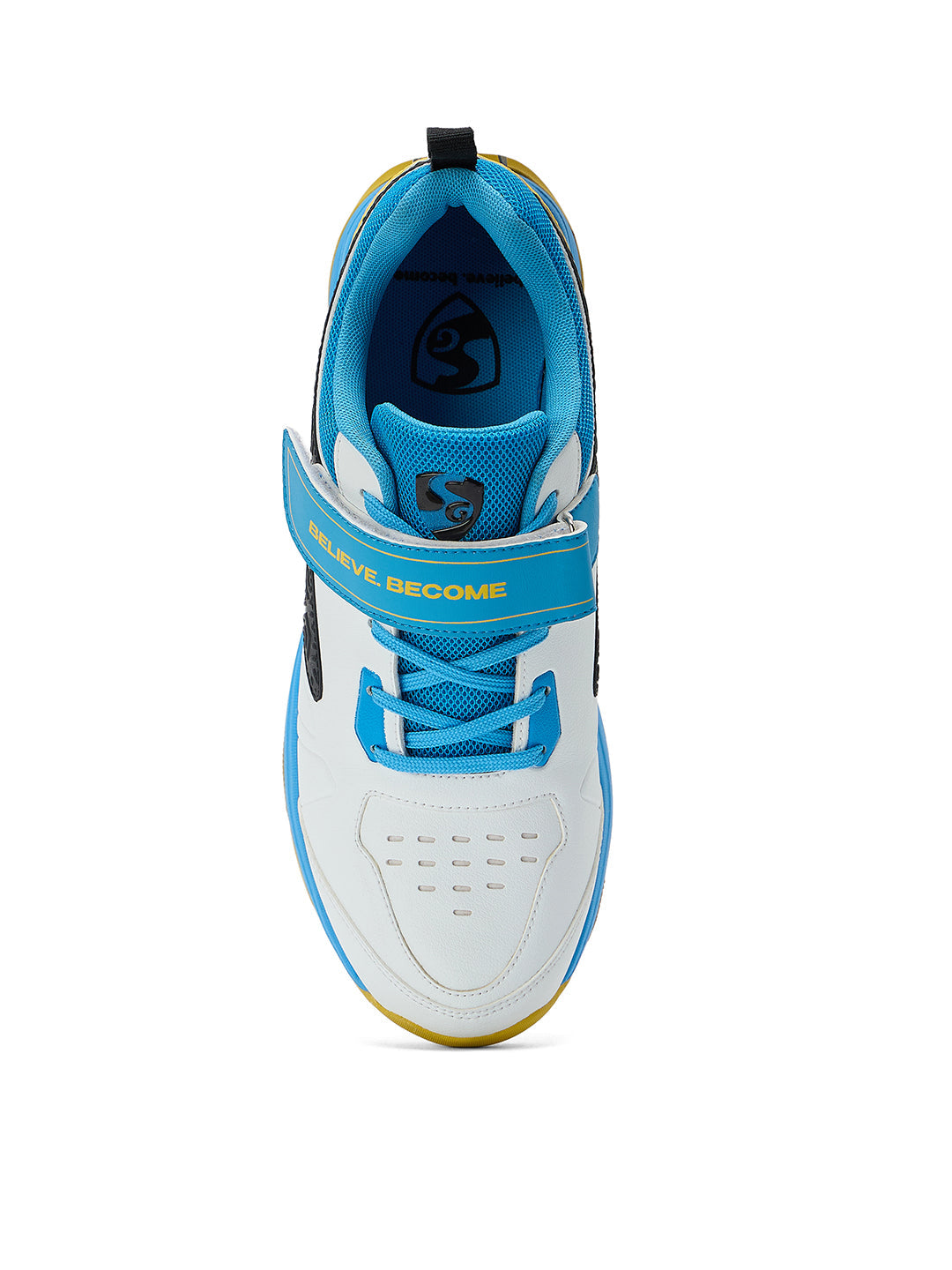 SG - Century Pace White/Blue/Yellow Cricket Shoes