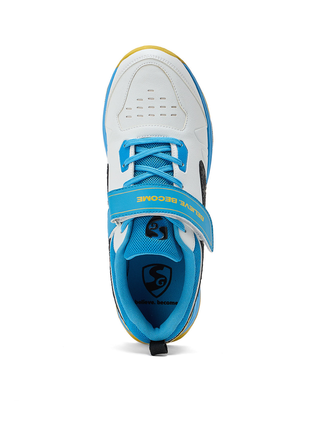 SG - Century Pace White/Blue/Yellow Cricket Shoes