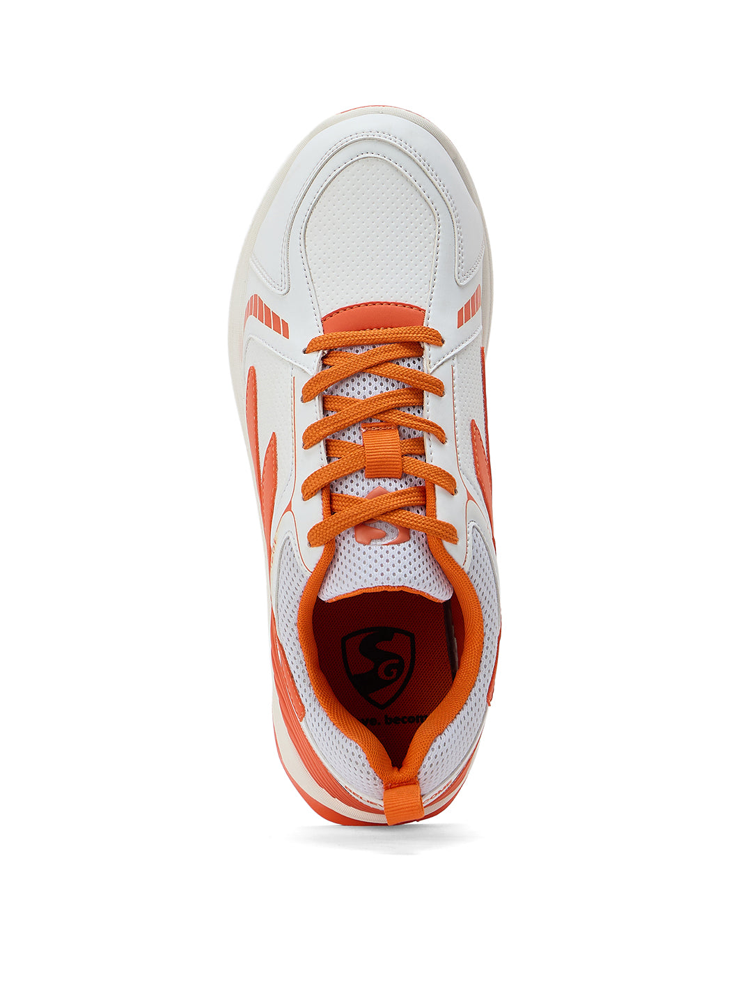 SG - Yorker Pro White/Orange Cricket Shoes