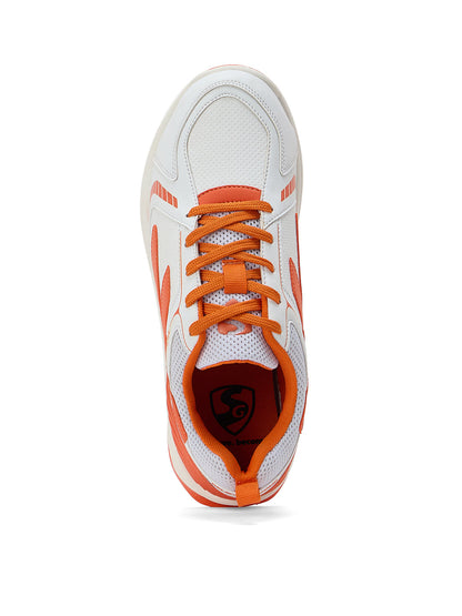 SG - Yorker Pro White/Orange Cricket Shoes