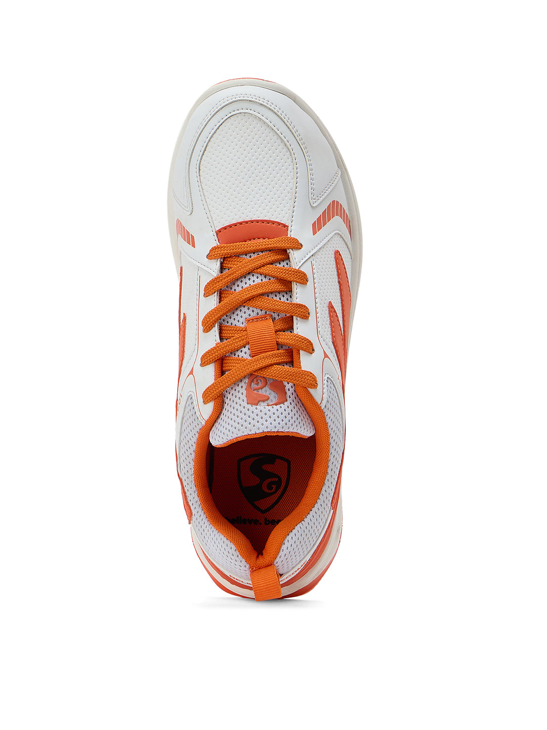 SG - Yorker Pro White/Orange Cricket Shoes