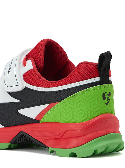 SG - Century Pace White/Red/Lime Green Cricket Shoes