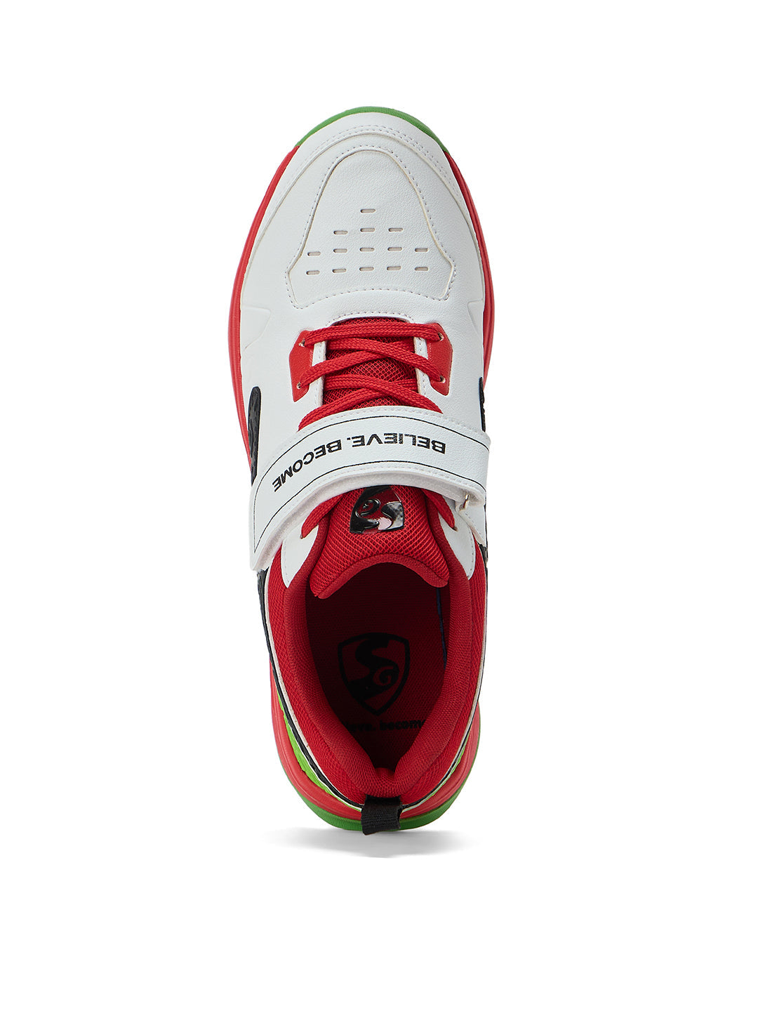 SG - Century Pace White/Red/Lime Green Cricket Shoes
