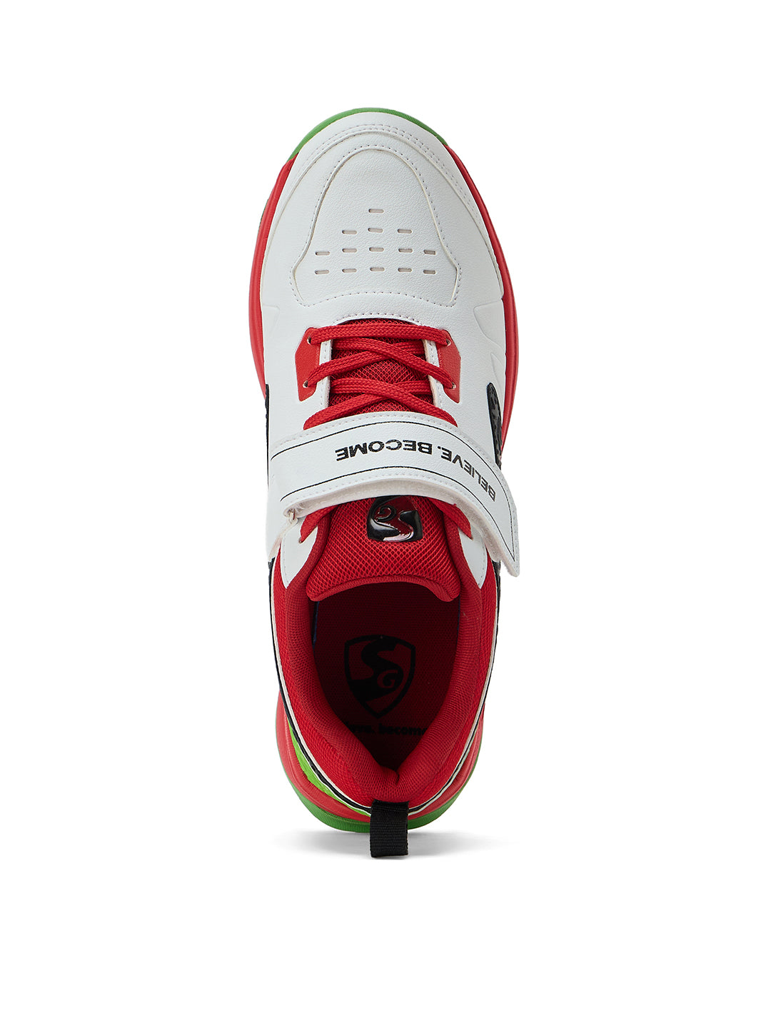 SG - Century Pace White/Red/Lime Green Cricket Shoes