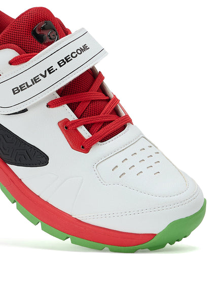 SG - Century Pace White/Red/Lime Green Cricket Shoes
