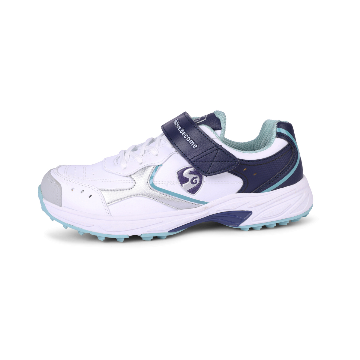 SG - Armour Stud White/Navy/Teal Cricket Shoes