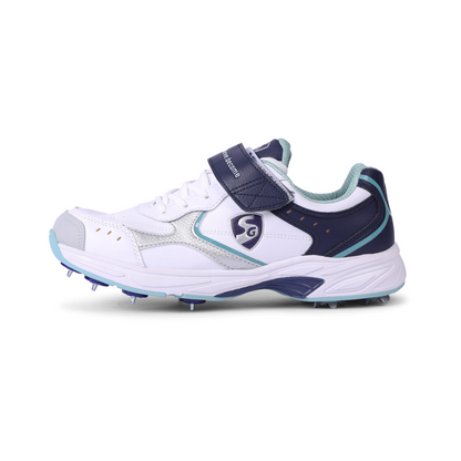 SG - Armour Spike White/Navy/Teal Cricket Shoes