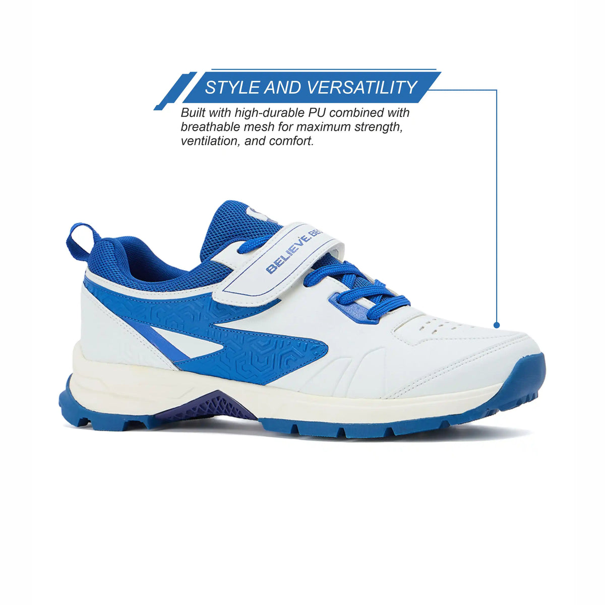 SG - Century Pace White/India Blue Cricket Shoes