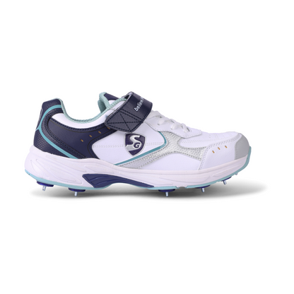 SG - Armour Spike White/Navy/Teal Cricket Shoes