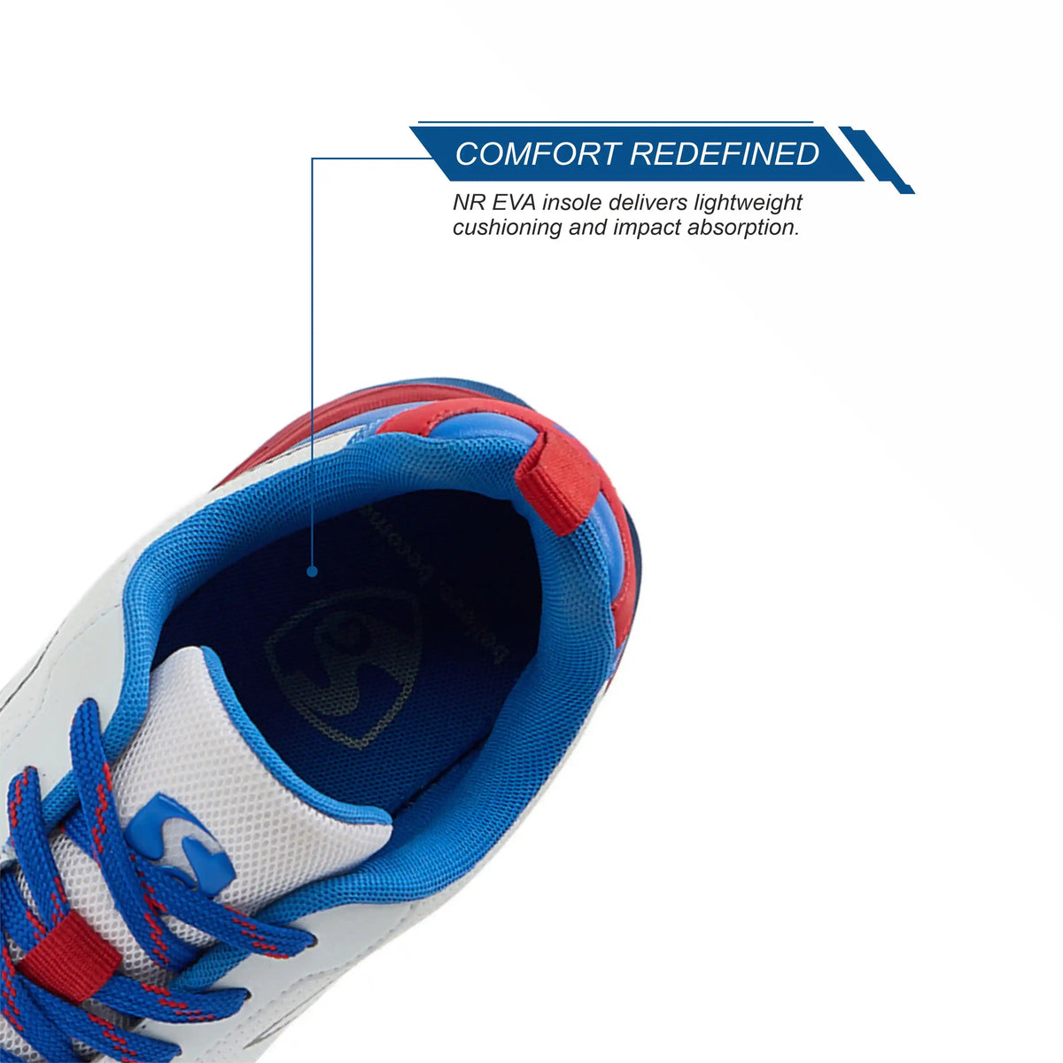 SG - Scorer Edge White/Red Cricket Shoes