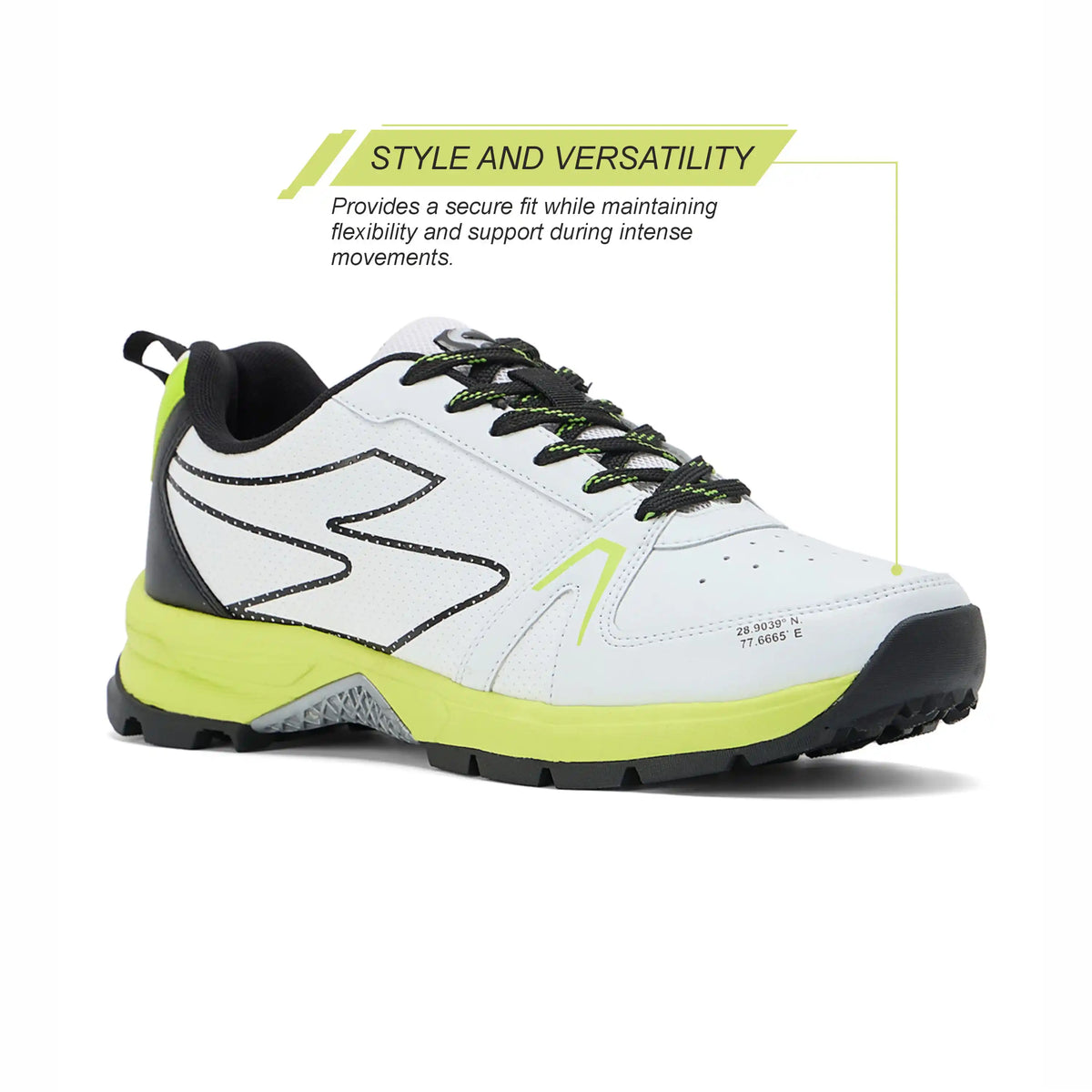 SG - Scorer Edge White/Volt Green Cricket Shoes