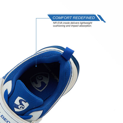 SG - Century Pace White/India Blue Cricket Shoes