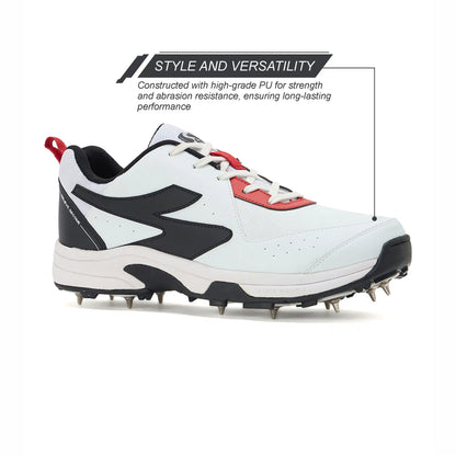 SG - Savage Max Spikes White/Black Cricket Shoes