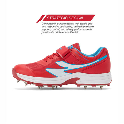 SG - Vortex Spikes Neon Red Cricket Shoes
