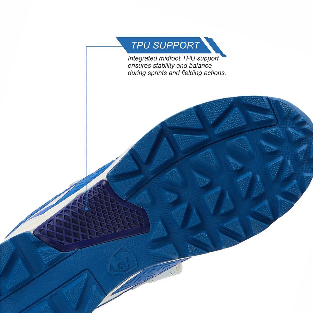 SG - Century Pace White/India Blue Cricket Shoes