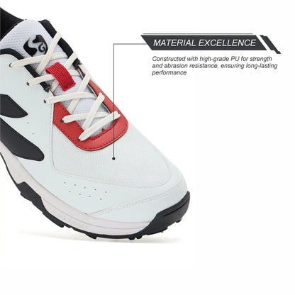SG - Savage Max Spikes White/Black Cricket Shoes