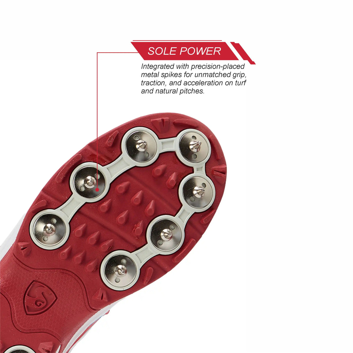 SG - Vortex Spikes Neon Red Cricket Shoes