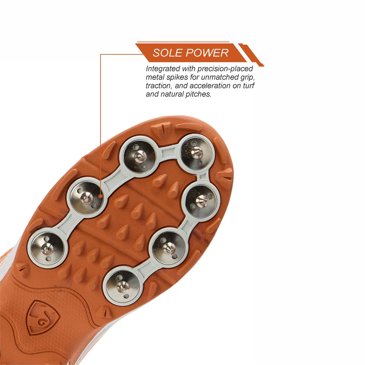SG - Vortex Spikes Bright Orange Cricket Shoes