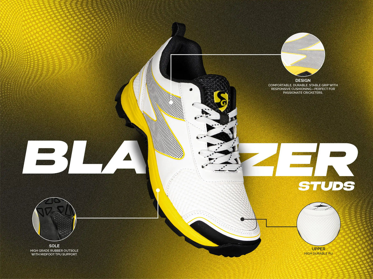 SG - Blazer White/Yellow Cricket Shoes