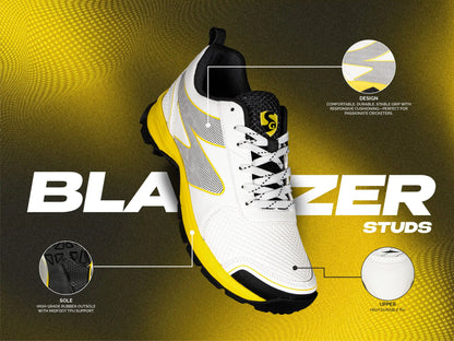 SG - Blazer White/Yellow Cricket Shoes