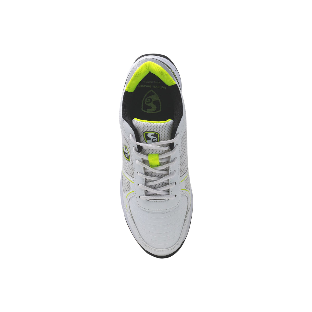 SG - Scorer 6.0 White/Black/Lime Cricket Shoes