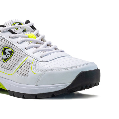 SG - Scorer 6.0 White/Black/Lime Cricket Shoes